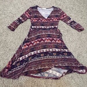 Multicolor tribal skater dress